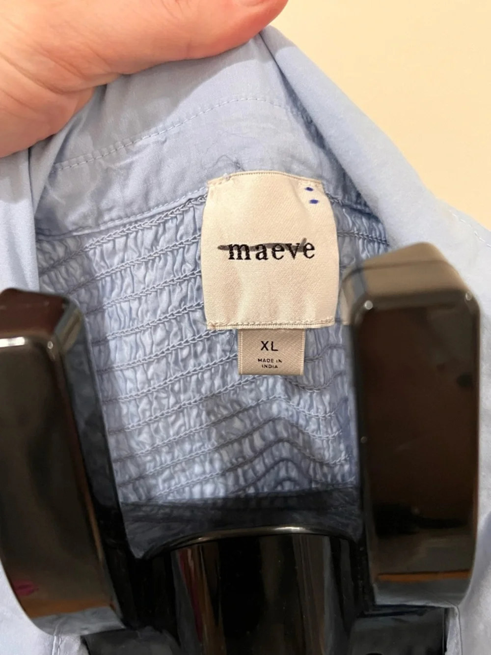 Maeve Light Blue smocked Bodice Midi Dress - Picture 5 of 5